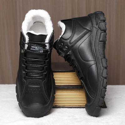 Automne et hiver nouvelles chaussures en cuir sports de plein air bottes de neige polaire épaissie chaussures décontractées pour hommes chaussures montantes en cuir pour hommes