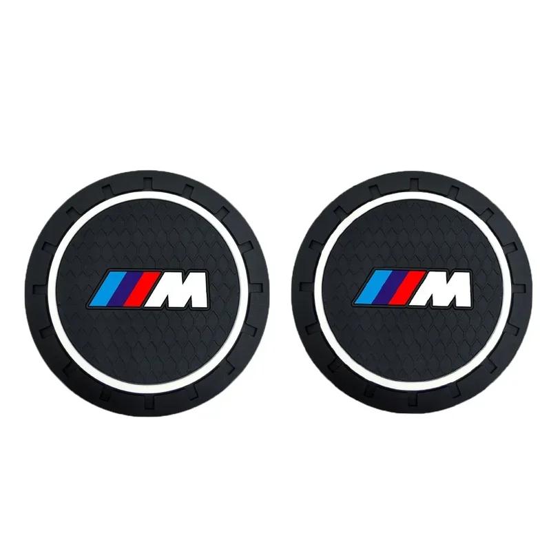 XMYF2 2025 New 2Pcs Silica Gel Car Coaster Water Cup Anti-slip Pad Auto Accessories For BMW X1 X2 X3 X5 X4 X6 X7 G30 G20 G32 G11 G12 F