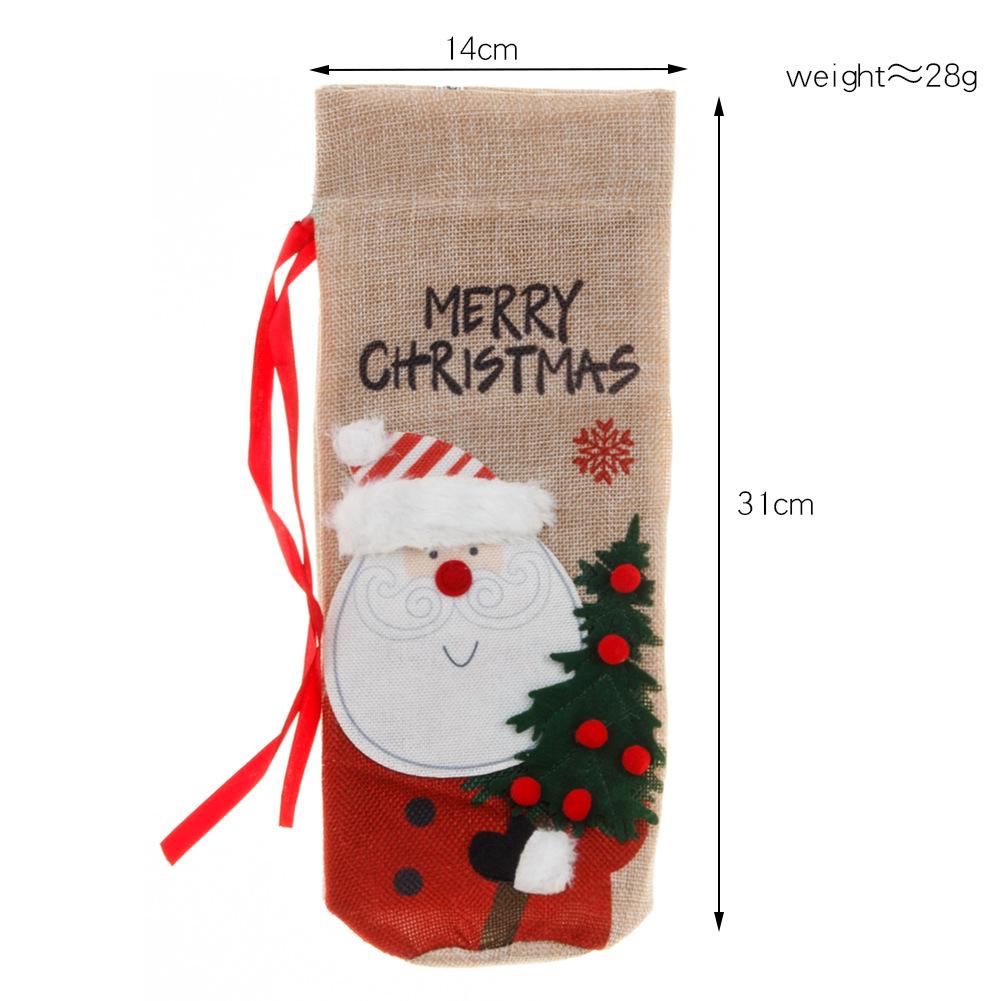 1/2pcs Elegant Christmas Wine Bottle Bags with Snowman & Santa Claus Design  Durable Reusable Wine Bottle Covers for Xmas
