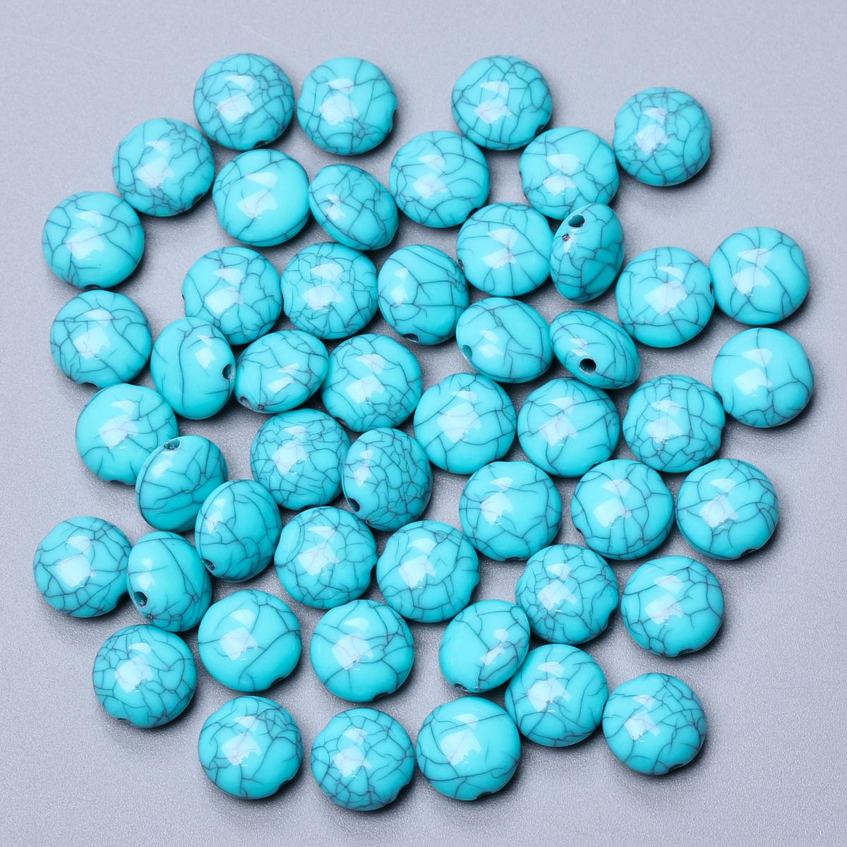 

11-25 мм плоские круглые бусины с шагом 7 стильных аксессуаров 50-10 шт. имитация бирюзовых бусин для самостоятельного изготовления ожерелья и ювелирных изделий 11mm about 50Pcs