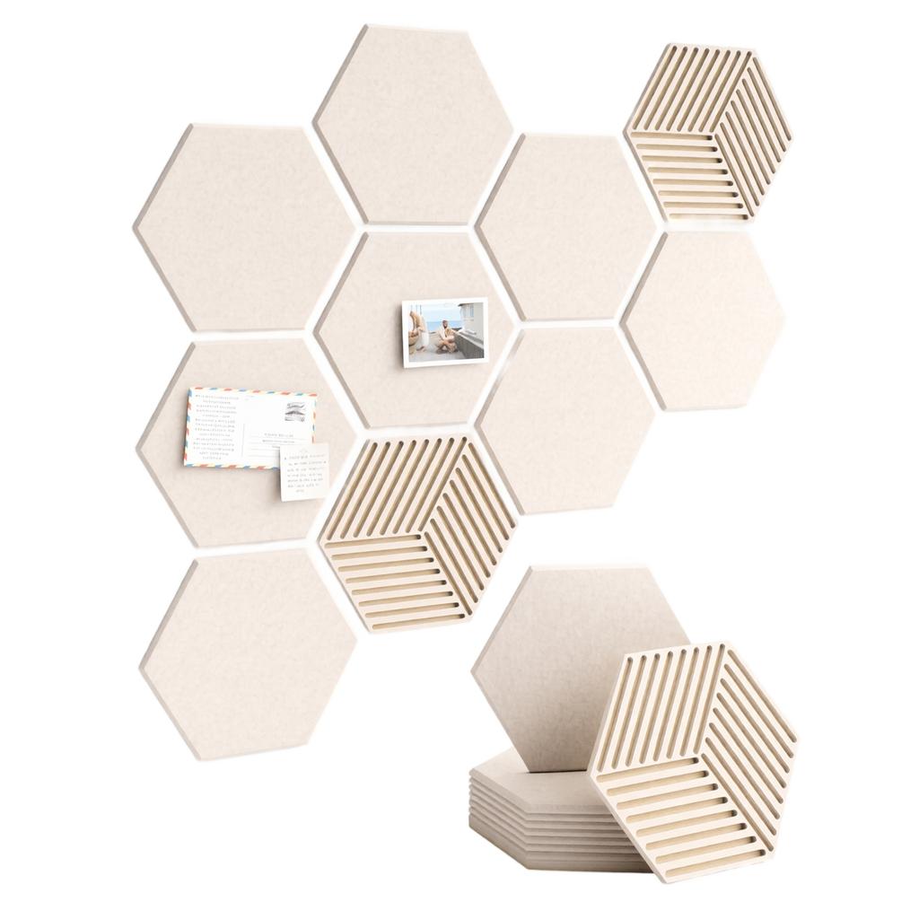 10 Pack Hexagonal Acoustic Panels, High Density Self-Adhesive Wall Panels for Noise Reduction and Decoration