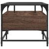 Coffee Table with Glass Top Brown Oak Effect 98.5 x 50 x 45 cm Steel