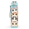 1PC Multi Layer Stacked Cat Cartoon Print 750ml Color Plastic Sports Water Bottle Leakproof Flip Straw Lid Suitable for Sports Office Home Use