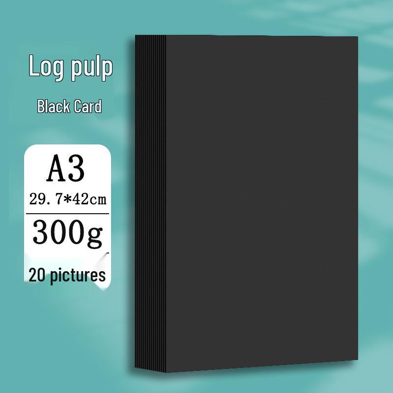 Thickened Black Cardstock Art Paper for Crafts and Drawing - Eighth Size