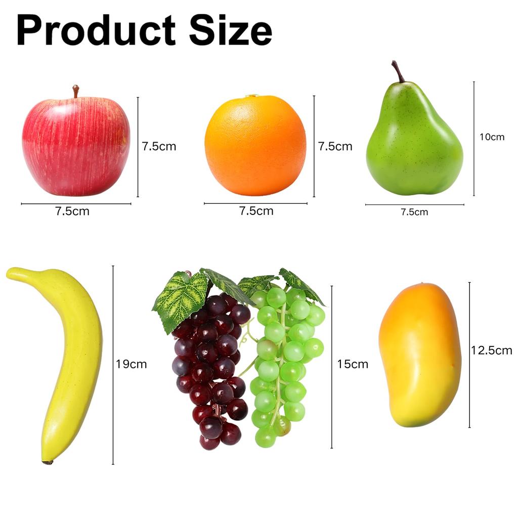 Fake Fruit Pack Artificial Fruit for Party Decorations Realistic Table Centerpieces for Home and Kitchen Includes Lifelike Apples and Bananas 20-Piece