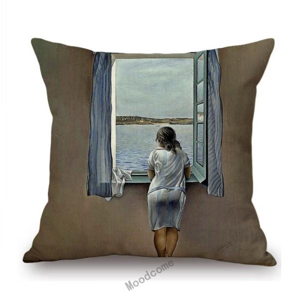 Salvador Dali Surrealism Oil Painting Portrait Decorative Art Cotton Linen Sofa Throw Pillow Case Abstract Art Cushion Cover
