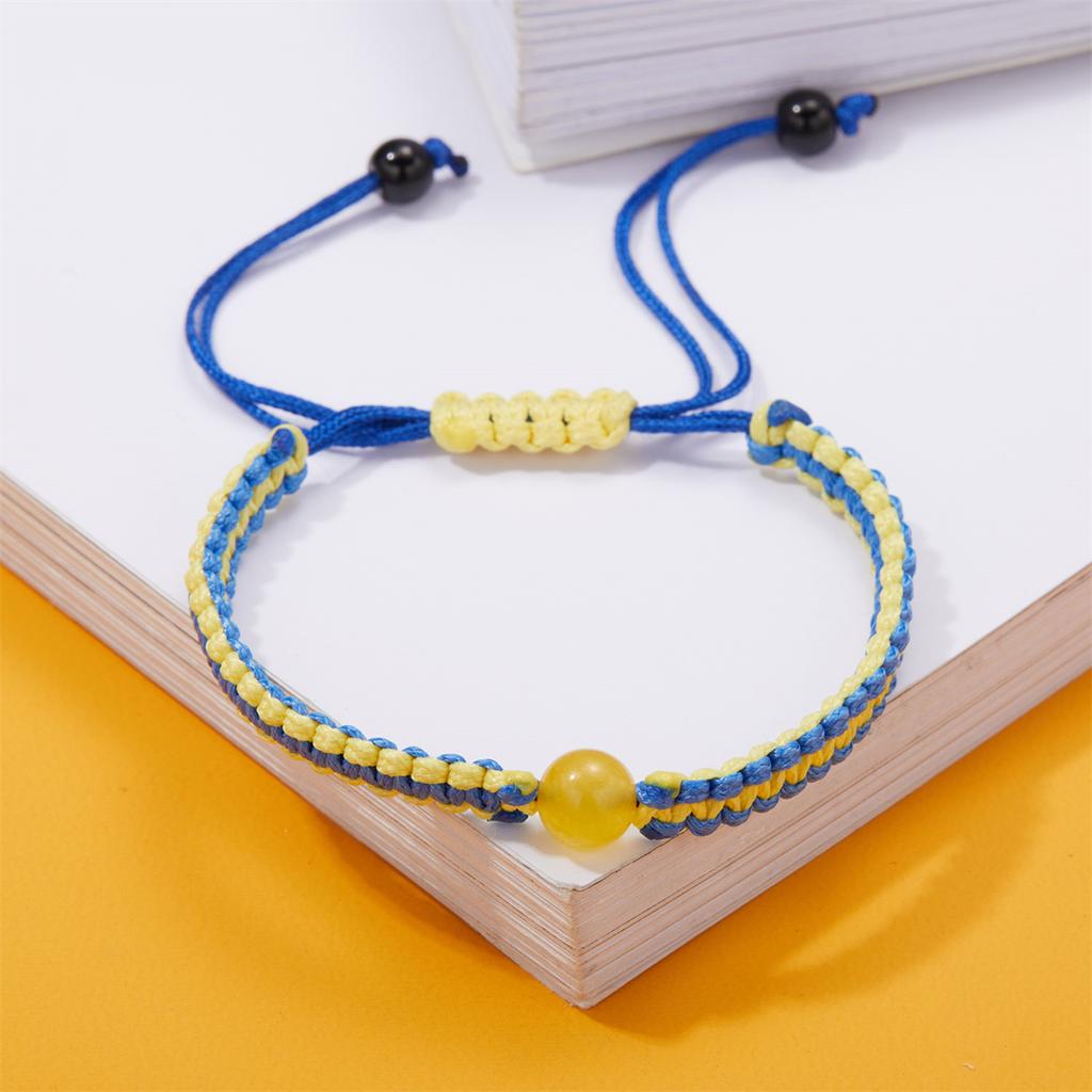 Charm Yellow Blue Ukraine Bracelets For Women Men Handmade Woven String Ukrainian Flag Color Bracelet Couple Friendship Jewelry