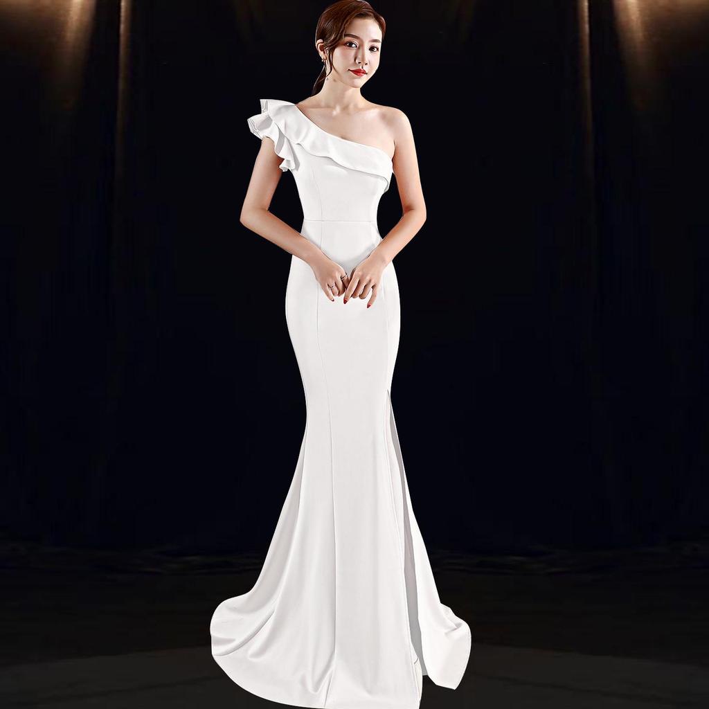 Elegantes Damen-Abendkleid mit asymmetrischem Ein-Schulter-Design - Sexy, figurbetont, Meerjungfrau-Schnitt für Events & Bankette