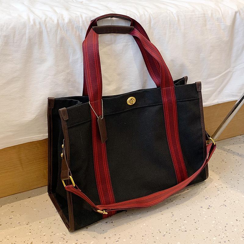 Canvas Bag Summer Fashionable and Evergrande Women's Bag High End Handheld Large Capacity Tote Bag One Shoulder Crossbody Bag