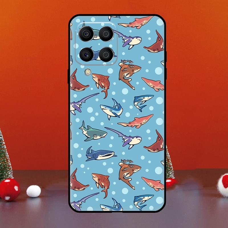 Cartoon Shark For Samsung Galaxy M14 M34 M54 M11 M21 M31 M13 M33 M35 M53 M55 M15 M12 M32 M52 M06 M16 Case