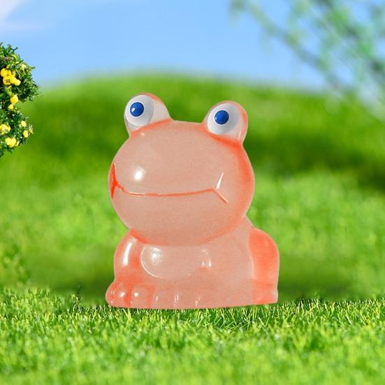 5Pcs Frog Ornaments Vivid Image Resin Miniature Landscape Ornament Colorful Glow-in-the-Dark Frog Home Supplies