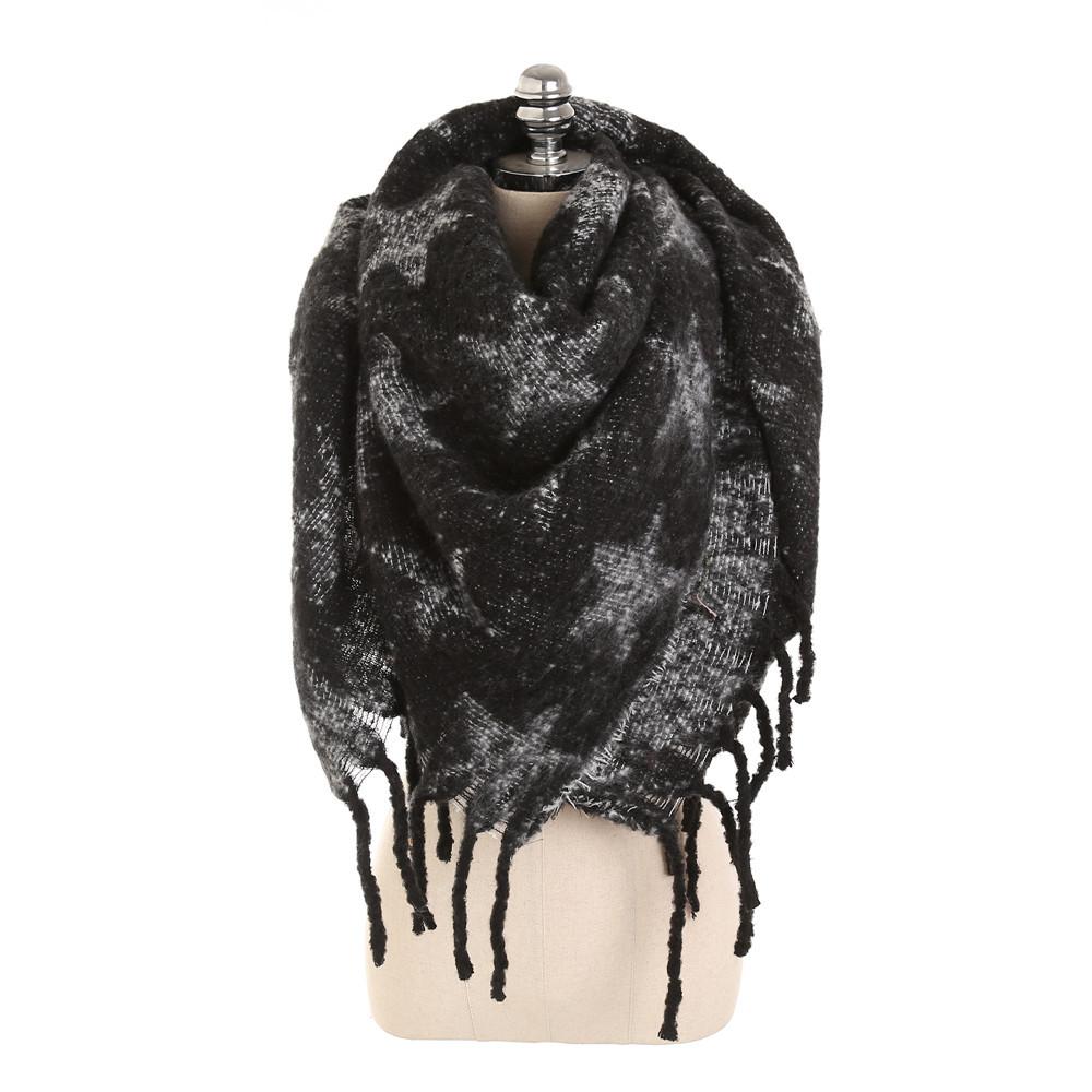 Thick Warm Tassel Square Scarf Shawl European Style Autumn Winter Fashion