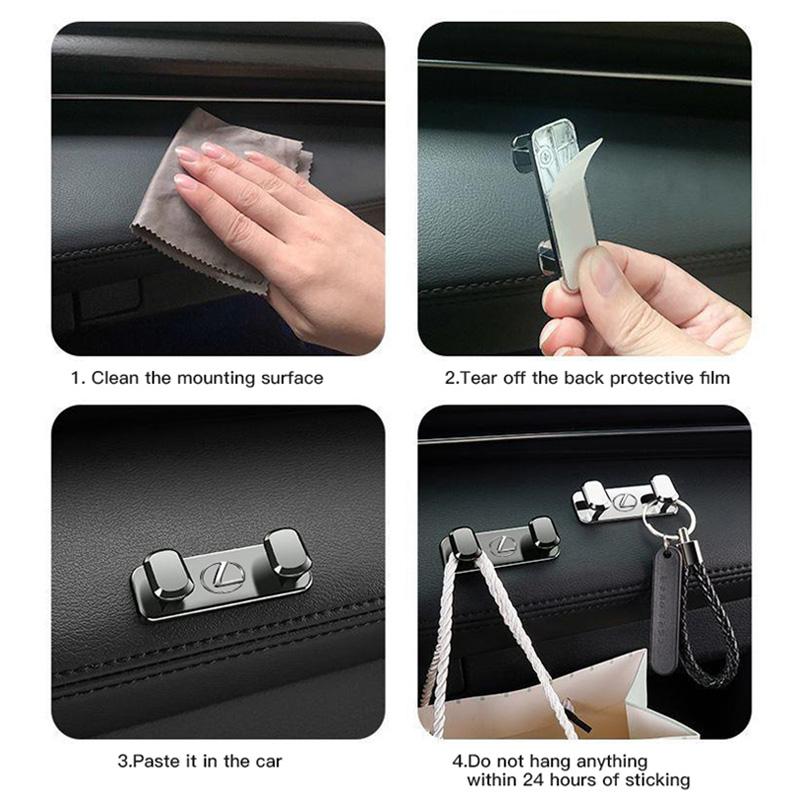 Zinc Alloy Car Hook Adhesive Storage Hooks Interior Accessories For Lexus F-SPORT ES RX NX LS UX LM LX GX LC RZ IS CT GS RC HS