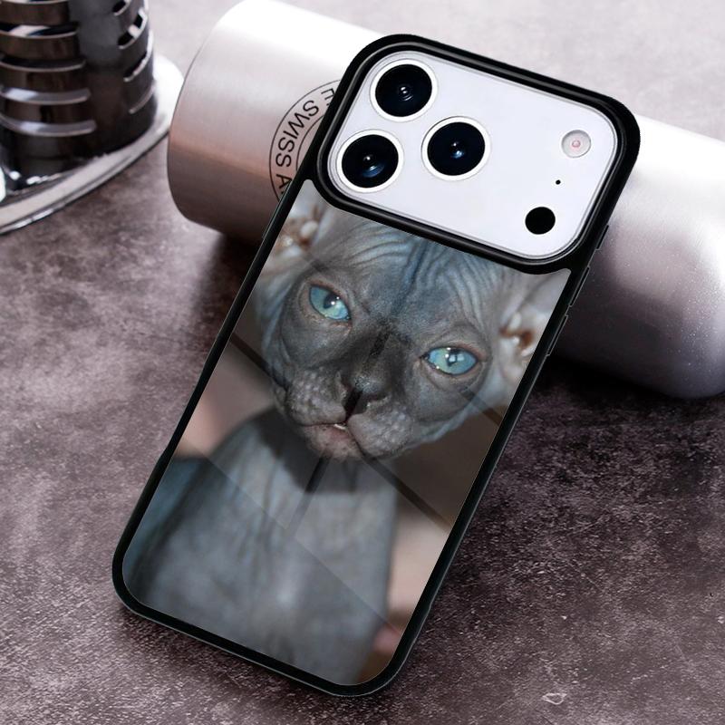 FUNNY NAKED CAT SPHINX Phone Case for iPhone 17 16 15 Pro Max Air 14 13 12 11 Plus Shockproof Cover