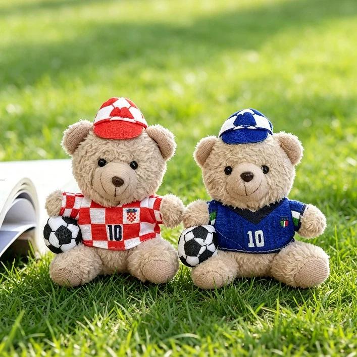 Football Jersey Teddy Bear Plush Keychain - Fan Souvenir Toy