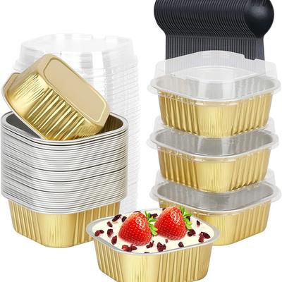1Pcs Mini Cake Cup Aluminum Foil Cupcake Wrappers Baking Cups Cases Muffin Boxes Non-Stick Pudding Dessert Cups Kitchen Tools
