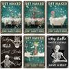 Artisian Your Butt Napkins Skeleton Metal Sign Funny  Tin Plaque Bathroom Toilet Washing Room Decorative Poster Wall Decor