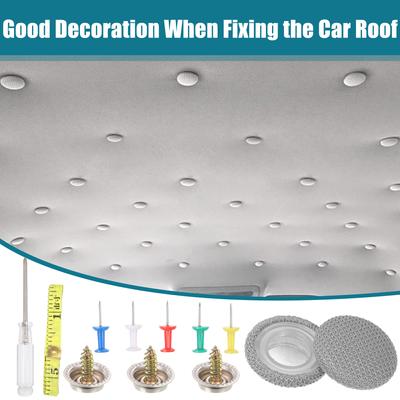 Kit Fibbie Riparazione Cielo Auto 65 pezzi Rivetti a Pressione Universali per Tetto Auto Bottoni Rivetti a Pressione Universali per Cielo Auto con Strumento di Installazione