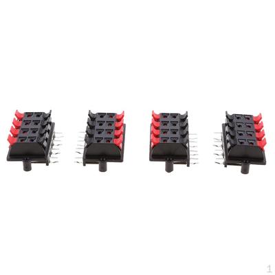 4Pcs Speaker Terminal Clip Connector 8 Positions Audio Cable Push Button Type
