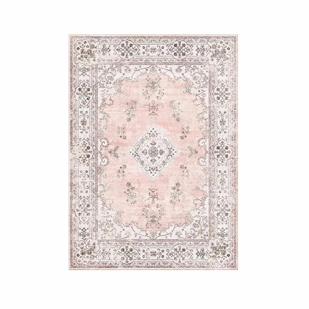 Vikama Bohemian Faux Wool Rug - Ultra-Thin, Stain-Resistant,Non-Slip Carpet For Study Room & Living Room,Soft Floor Mat Home Dec