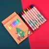 Cartoon Christmas Crayons Set Creative 8 Colors Drawing Painting Kit Cute Art Supplies Coloring Gift for Kids Students
