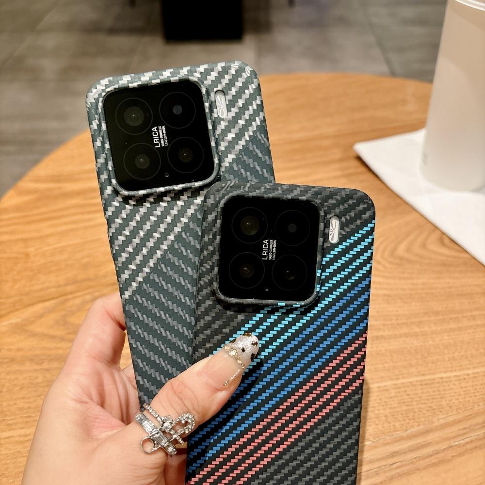 Luxury Ultra Thin Carbon Fiber Texture Magnetic Case For 15 Ultra 14 13 Pro Wireless Charge Shockproof Hard Matte Cover