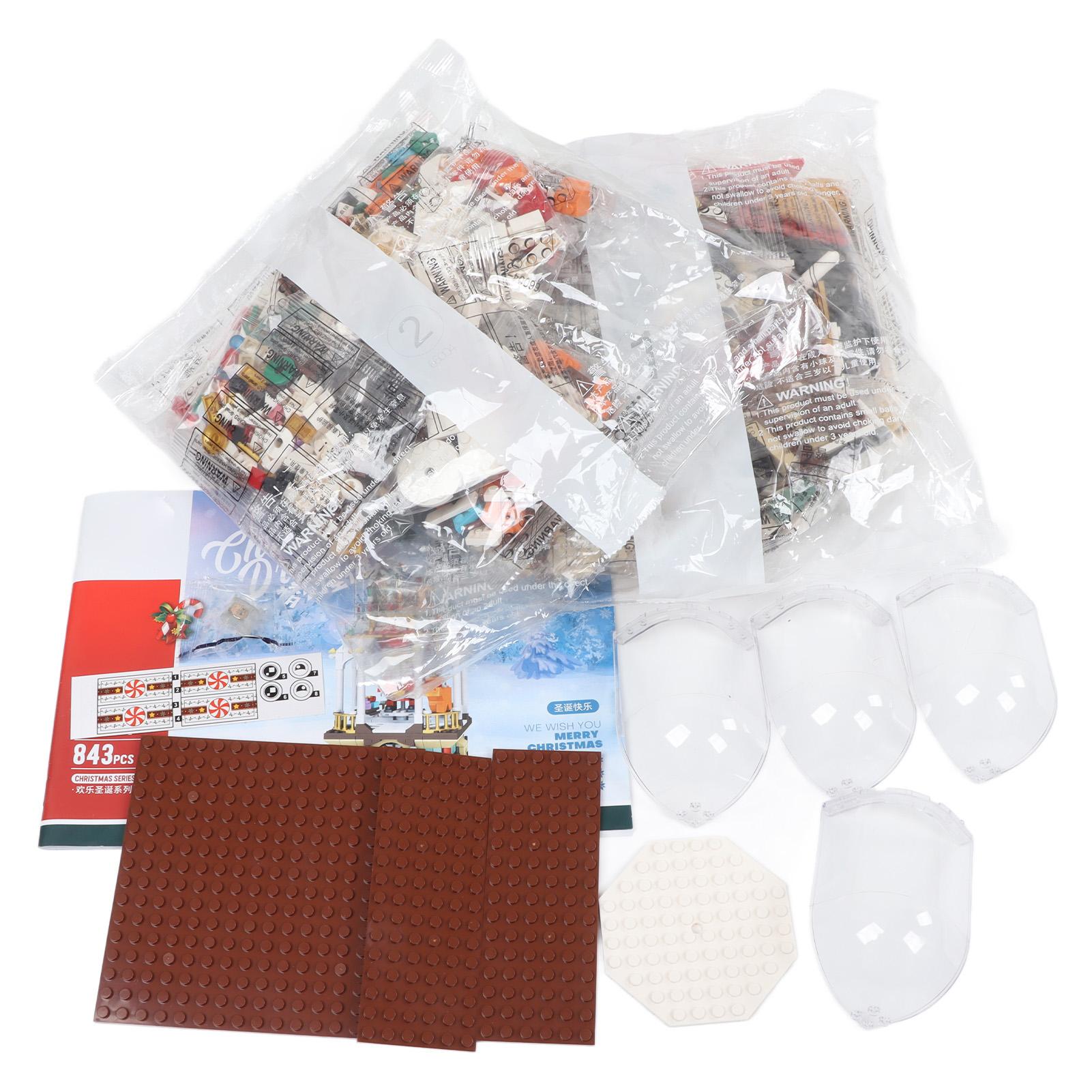 

843 шт. Рождественский домик, набор блоков, экологически чистый, безопасный, ABS, координация движений рук и глаз, Рождественский домик