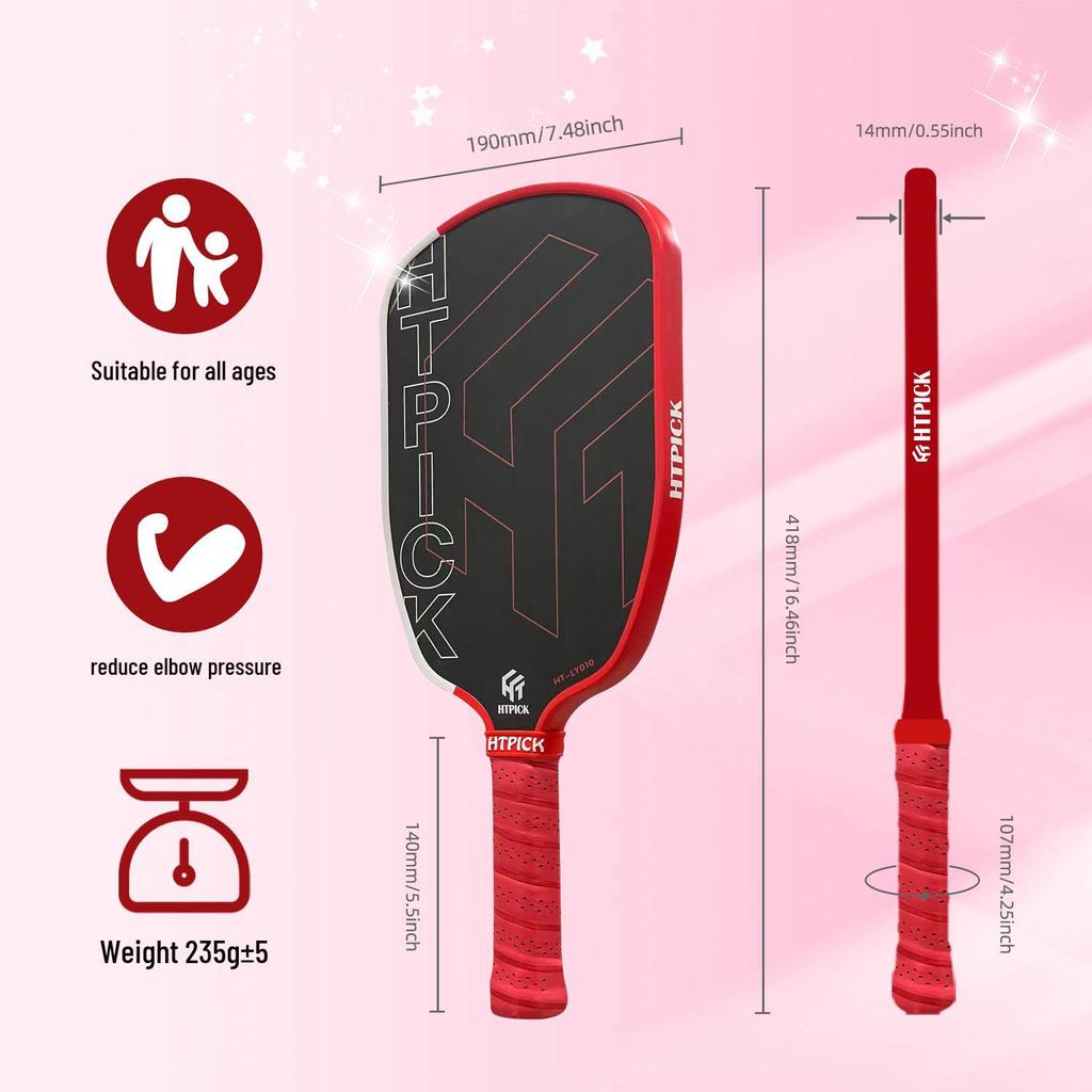 HTPICK Professional Carbon Fiber T700 Pickleball Paddle Set