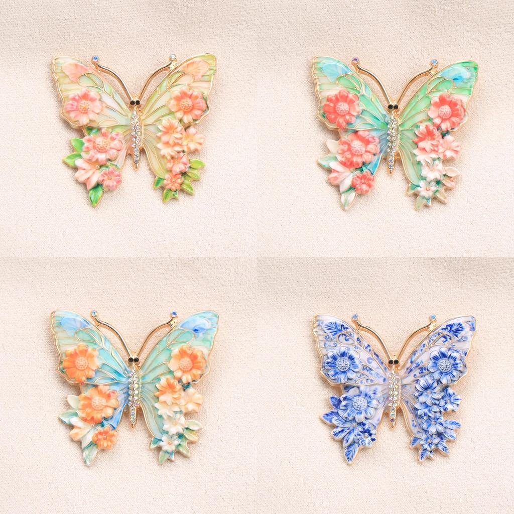 Butterfly Brooch Jewelry With Colorful Rhinestones For Elegant Women