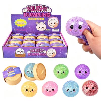 Hot Mini Colorful Glitter Dumpling Release For Stress Balls Simulation Food Squishies Bun Gifts Colored Bun Shaped Venting Ball