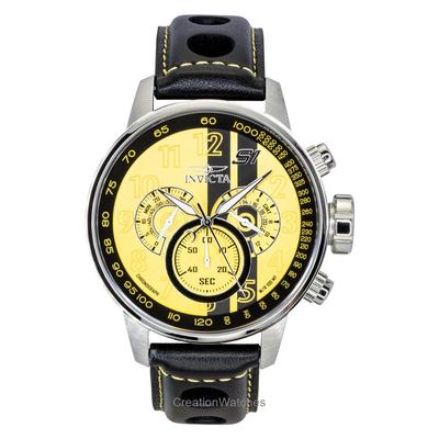 S1 Rally Chronograph GMT Leather Strap Yellow and Black Dial Quartz 48616 100M Men's Watch