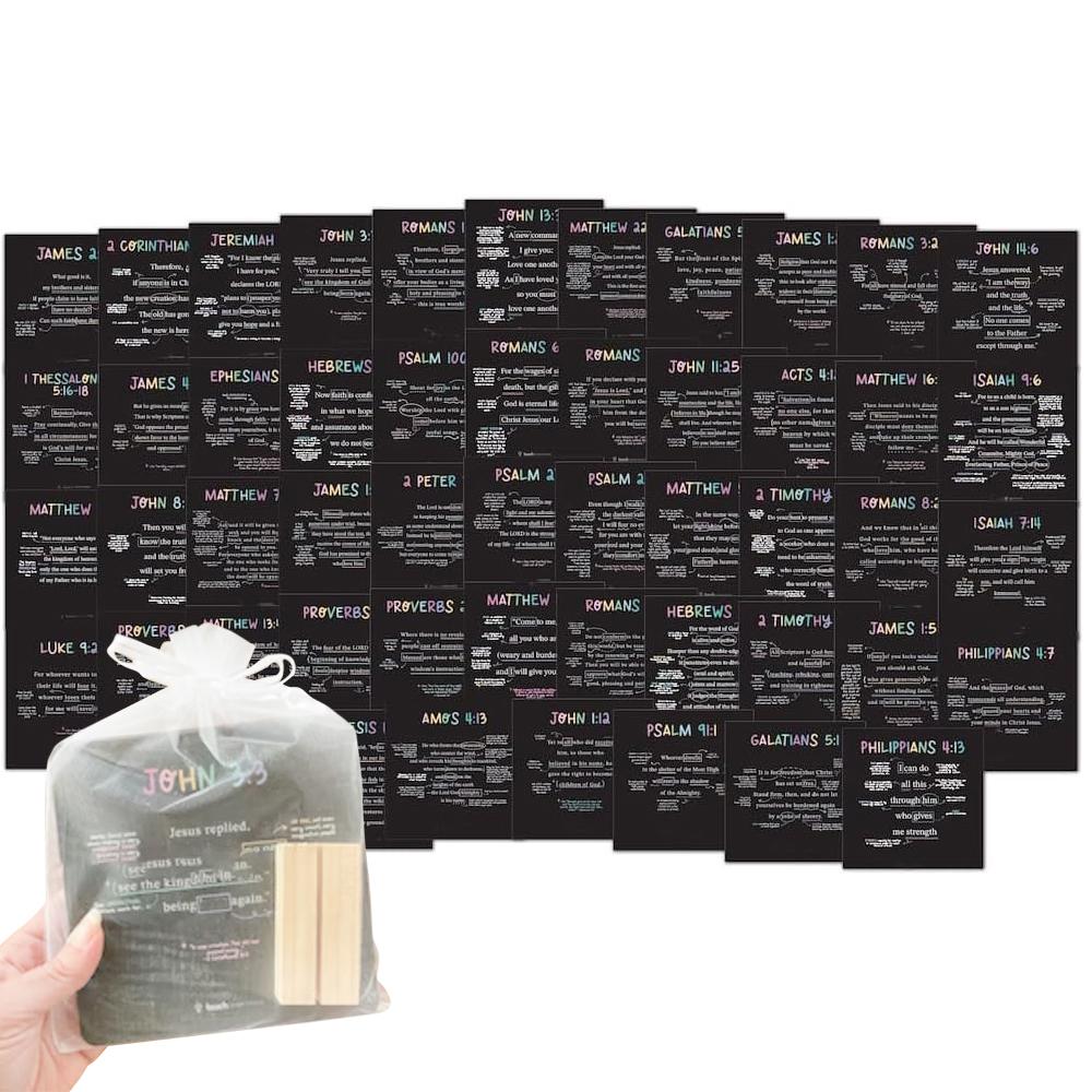 

52 Scripture Cards Bible Verses for Each Week of The Year Bible Verse Memory Cards Sunday School Teaching Christian Bible Gifts