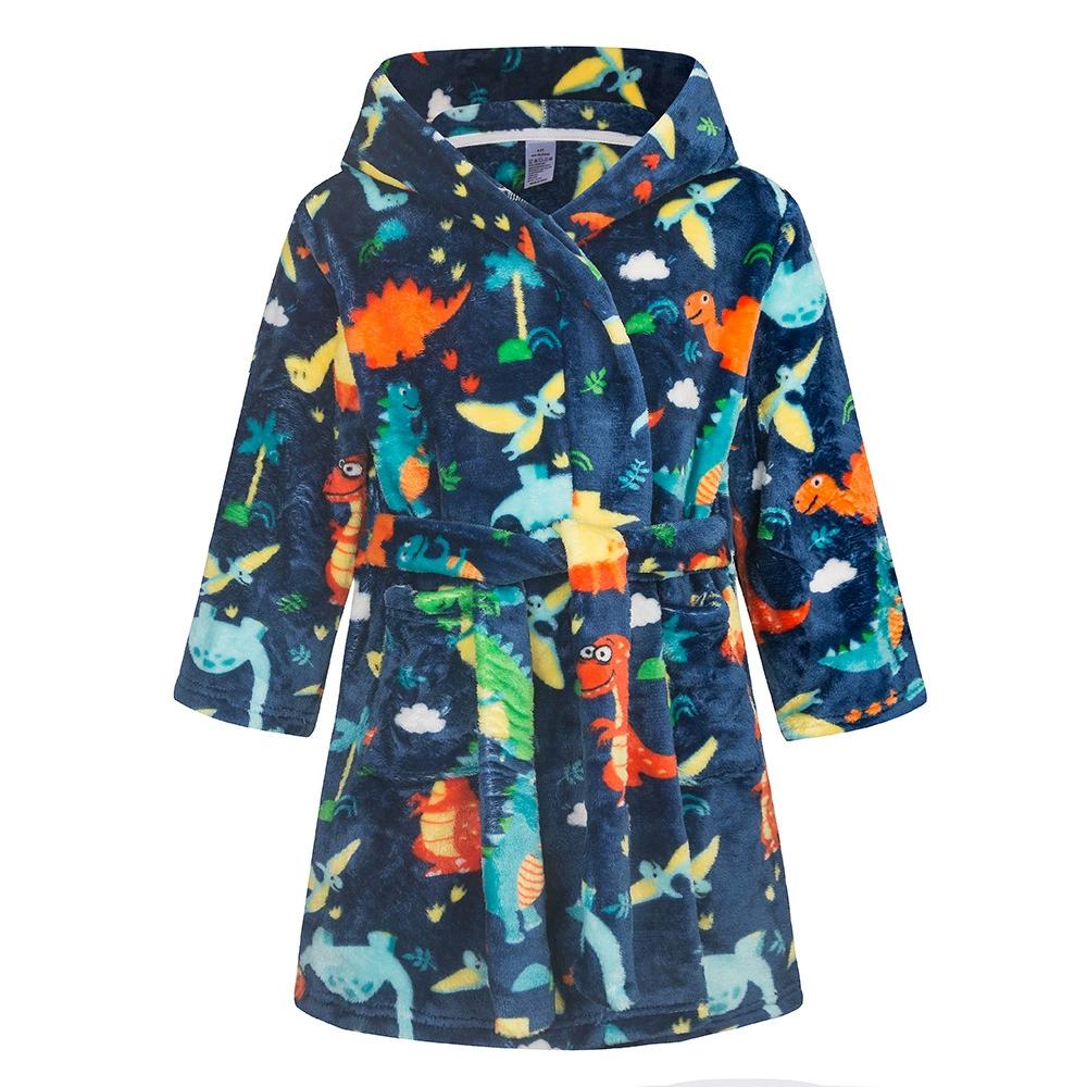 2-14 Years Autumn Winter Bathrobe Kids Sleepwear Robe Children Bath Robe Warm Soft Pajamas for Girls Boys Teenage Flannel Robe