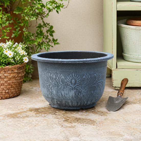 Large Plant Pot, Retro Flowerpot with Drainage Hole, Fruit Tree Water Lily Planter for Indoor Outdoor Plants Patio Garden Decor