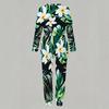 Ladies Long Sleeve Round Neck Blouse And Straight Leg Long Pants Two Piece Soft Daily Wear Set