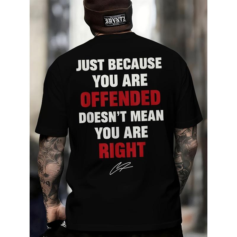 

European sizes Men S Bold Statement T-Shirt - Streetwear Tee with Back Print, Round Neck Short Sleeve Casual Shirt 4XL чорний