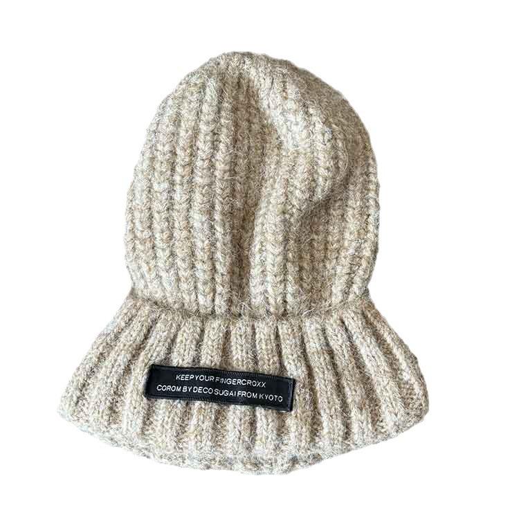 High-end Big Head Circumference Wool Hat Women's Winter American Cold Hat Gray Knitted Hat Fashionable Foreign-style Cold-proof Warm Hat