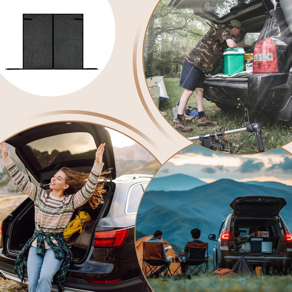 Car Tailgate Mesh Screen 58x57Inch Heavy-Duty Magnetic Truck UV Protection Tailgate Mesh Tent For Van Truck Trailer Tailgating