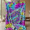 Neon Leopard Abstract Art 1 Theme blanket Lightweight Warm Flannel Blanket Decorative Throw Blanket for Home Decoration