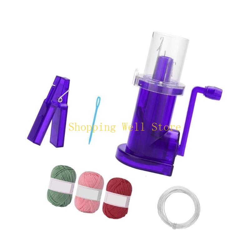KX4B Hand Cranked Knitting Machine Knitting Mill Machine Manual Cord Knitter With Yarn Needle Cord for Bracelets Braiding