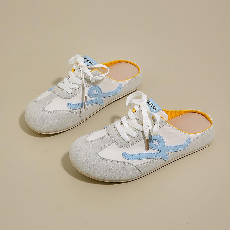 Spring New Flat Slippers Female Student Non-slip Board Shoes Casual Half Slippers