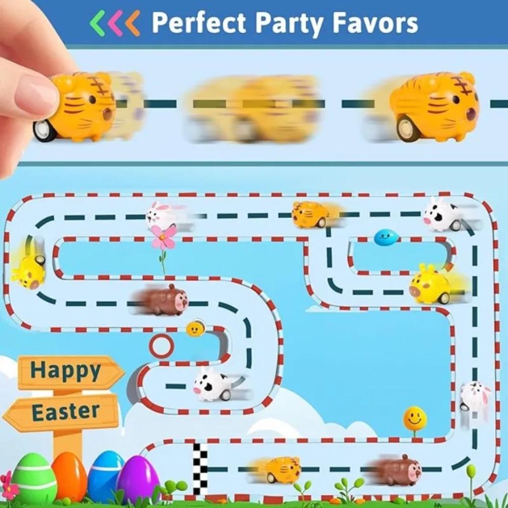 Hayvanlar Geri Çekmeli Arabalar Sürtünme Gücüyle Çalışan İt ve Git İleri Geri Giden Araçlar Araba Oyuncakları Yarış Arabası Oyun Seti Oyuncakları Yılbaşı Hediyesi