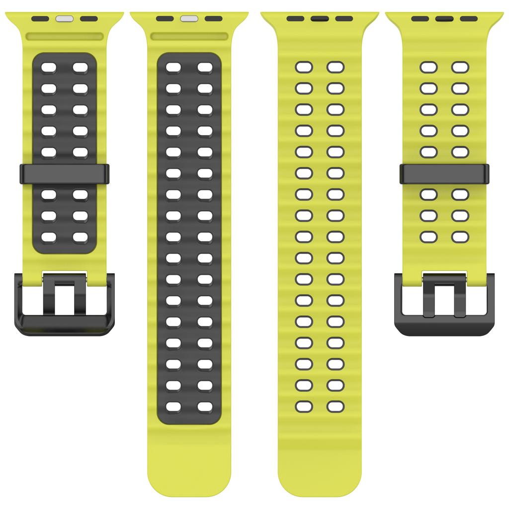 Pulseira Esportiva de Silicone Oceano Para Apple Watch Ultra 2 49mm Série 10 9 8 7 6 5 4 3 SE 46mm 45mm 44mm 42mm Pulseira de Duas Cores