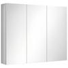 Mirror Cabinet, Bathroom Cabinet, 3 Mirror Doors, 5 Interior Shelves, Stainless Steel, Color: Silver, 70 X 12 X 55 Cm