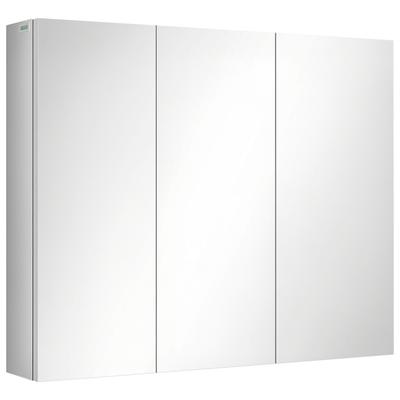 Mirror Cabinet, Bathroom Cabinet, 3 Mirror Doors, 5 Interior Shelves, Stainless Steel, Color: Silver, 70 X 12 X 55 Cm