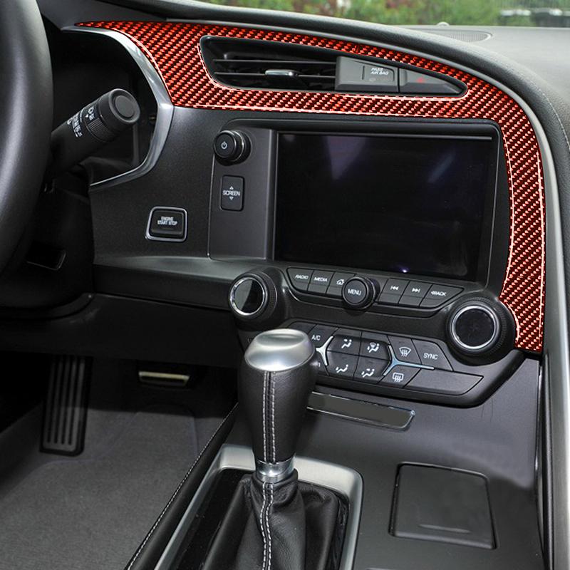 Für Chevrolet Corvette C7 2014- 4PCS Real Carbon Fiber Fahrer Dashboard Air Vent Dekor Trim Auto Innen