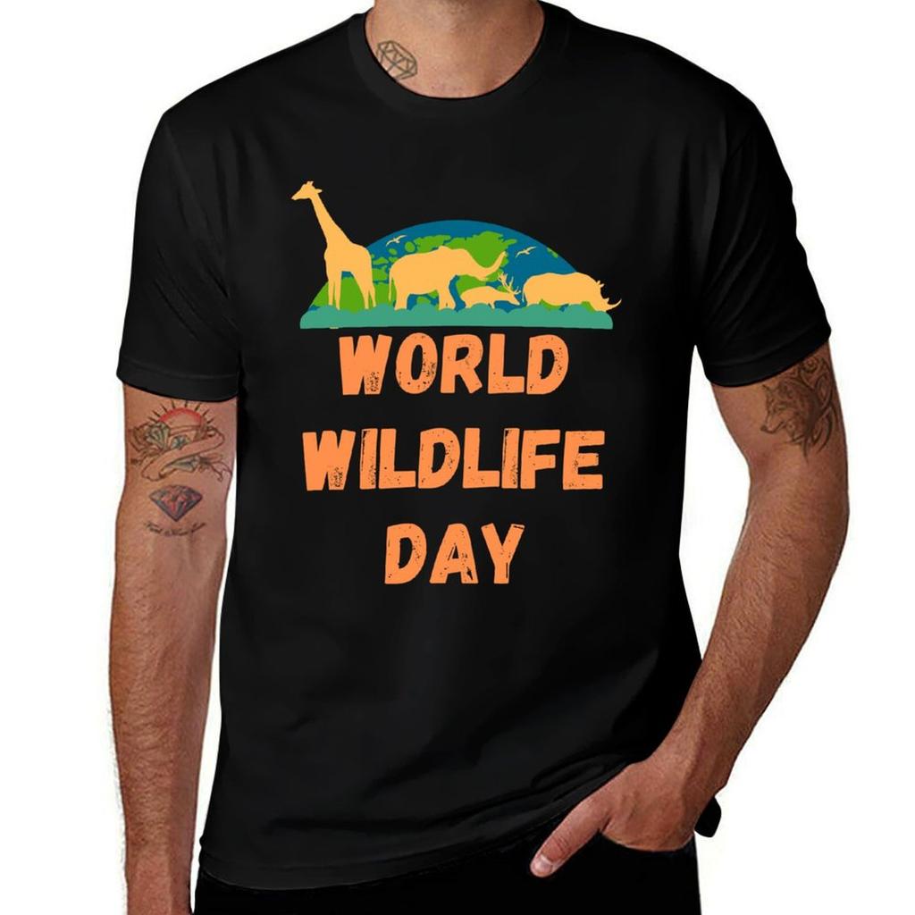 World Wildlife Day Tshirt Casual Light Summer Short Sleeve Top