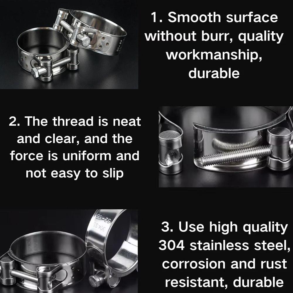 New 304 Stainless Steel Hose Clamps T Bolt Powerful Pipe Clip Tube Clamps