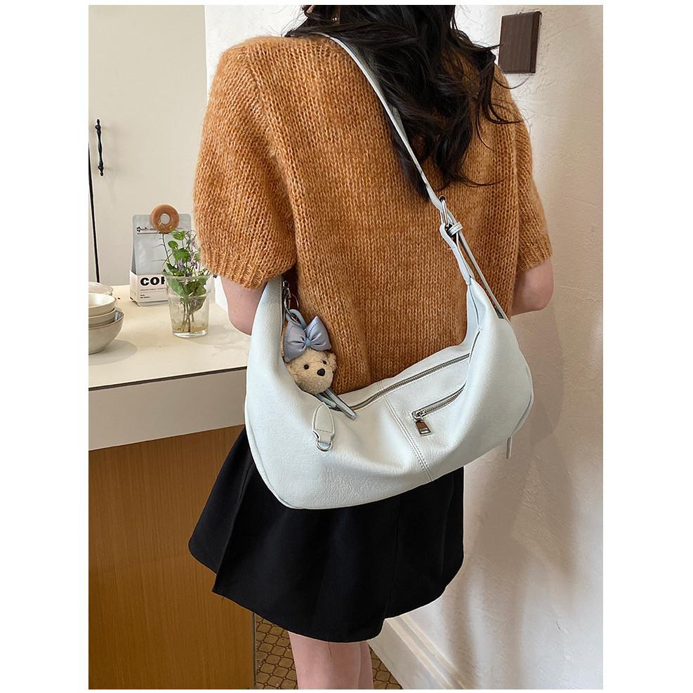 IELGY Simple Style Large-Capacity Tote Bag All-Match Commuter Shoulder Messenger Bag Casual