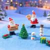 6 Pièces Ornement Maison de Poupée Paysage Décorations de Maison Décor Bonsaï Figurines de Noël Père Noël Xmas Bonhomme de Neige Miniature
